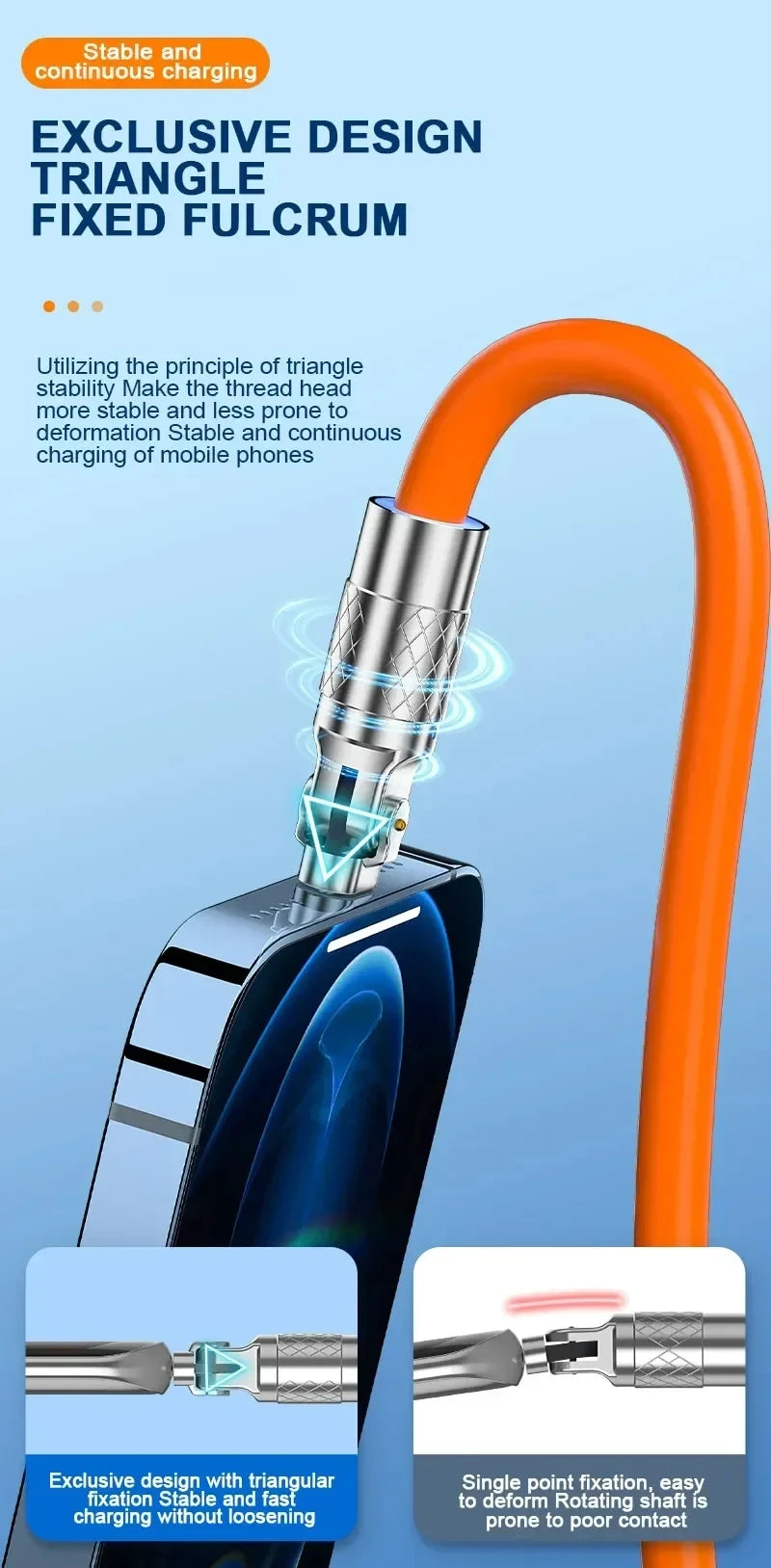 120W 7A Fast Charge USB Type C Cable 180 Degree Rotation Elbow Cable for Game for Xiaomi Redmi Honor Phone Charger USB C Cable - Winter Seller Hub