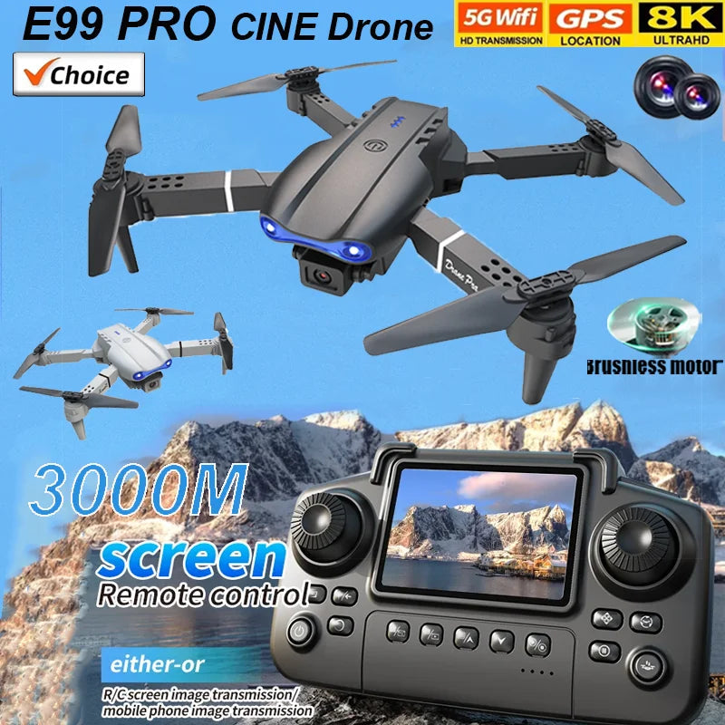 E99 Pro Drone with 8K HD Camera Remote Control Quadcopter Four Axis Aircraft Altitude Hold GPS Flying Toy for Aerial Photography - Winter Seller Hub