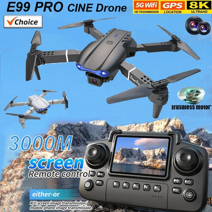 E99 Pro Drone with 8K HD Camera Remote Control Quadcopter Four Axis Aircraft Altitude Hold GPS Flying Toy for Aerial Photography - Winter Seller Hub