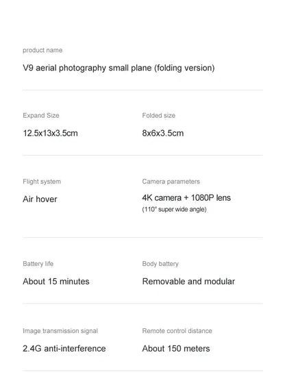 4DRC 2023 New V9 Mini Drone 4k HD Wide Angle Camera WIFI FPV Drones 1080P Dual Camera RC Dron Quadcopter Aircraft Kids Toys - Winter Seller Hub