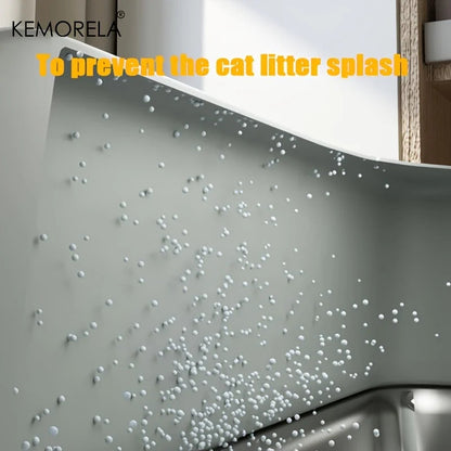 Stainless Steel Semi-Closed Cat Litter Box – Hygienic, Odor-Resistant (YS-9948) - Winter Seller Hub