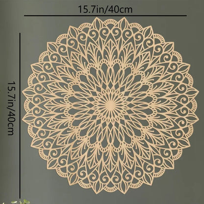 Elegant Metal Mandala Wall Art – Flower Design Decor Panel - Winter Seller Hub