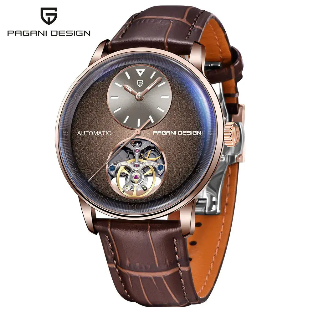 PAGANI DESIGN PD-1796 Mechanical Watch – Leather, Luminous, Waterproof - Winter Seller Hub