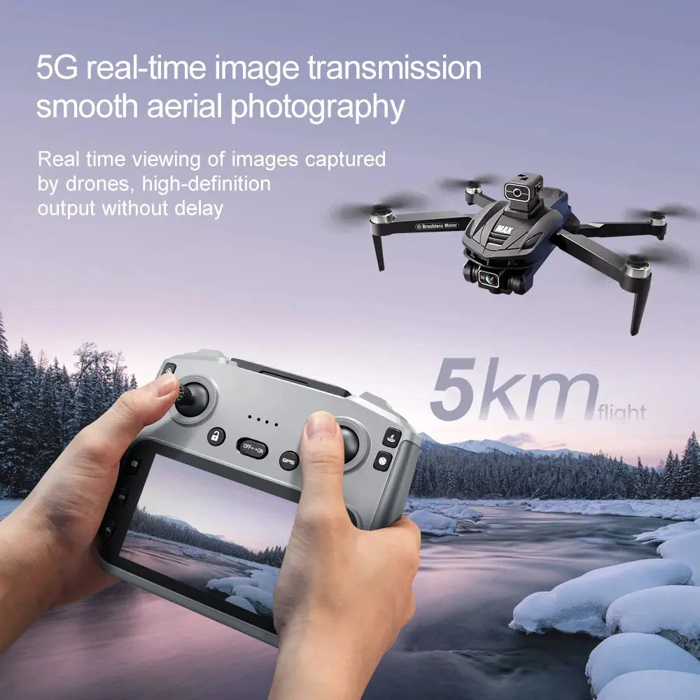 2025 V168 Pro MAX GPS Drone 8K Professional HD Camera 5G WIFI FPV 360° Obstacle Avoidance Brushless Large Screen RC Quadcopter - Winter Seller Hub