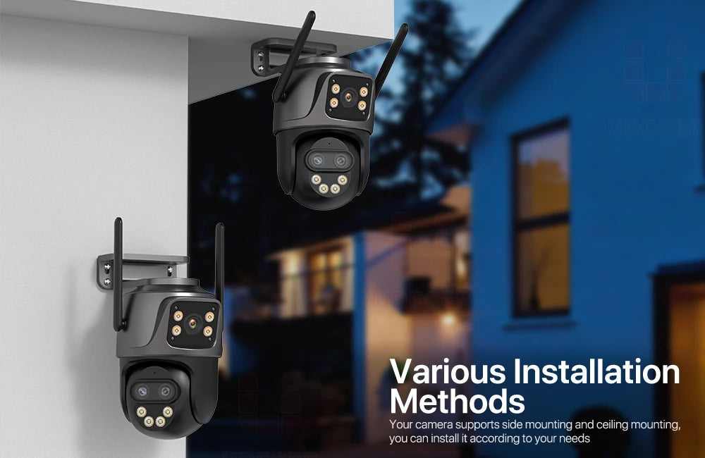 6K 9MP HD IP Camera Outdoor Three-Lens External WiFi Camera 4K/2K Dual Screen Security PTZ Cam Auto Tracking Surveillance iCSee - Winter Seller Hub