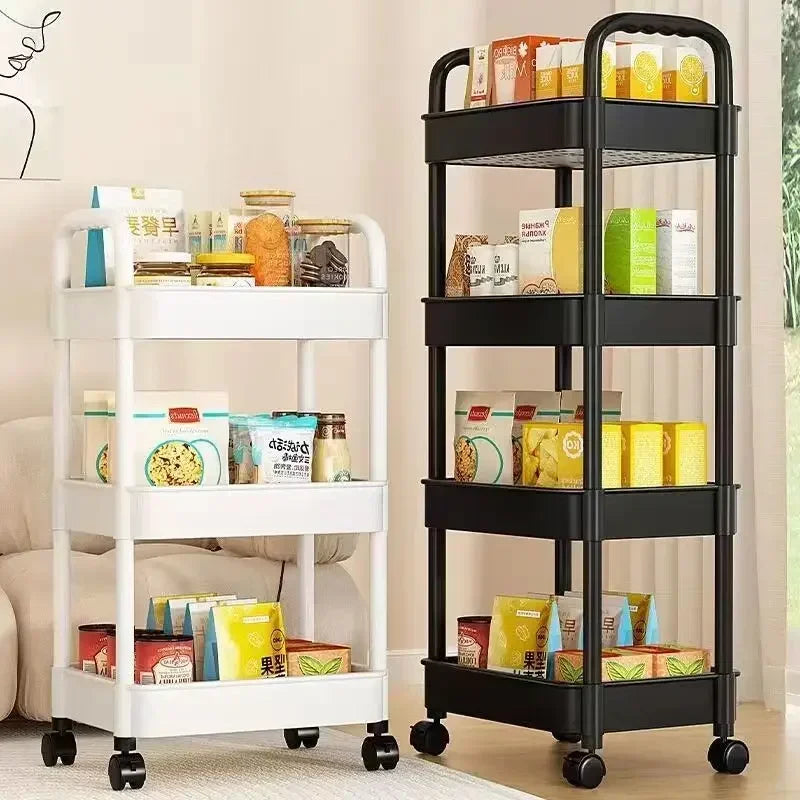 Multi-level Stroller Storage Rack for Kitchen Bedroom Bathroom Mobile Toilet Floor-to-ceiling Organizer with Snacks Holder Winter Seller Hub