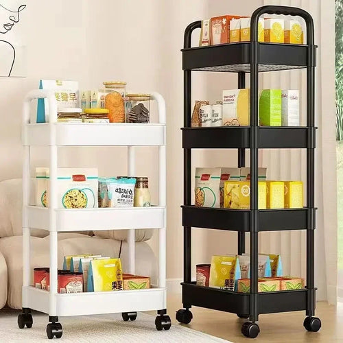 Multi-level Stroller Storage Rack for Kitchen Bedroom Bathroom Mobile Toilet Floor-to-ceiling Organizer with Snacks Holder Winter Seller Hub