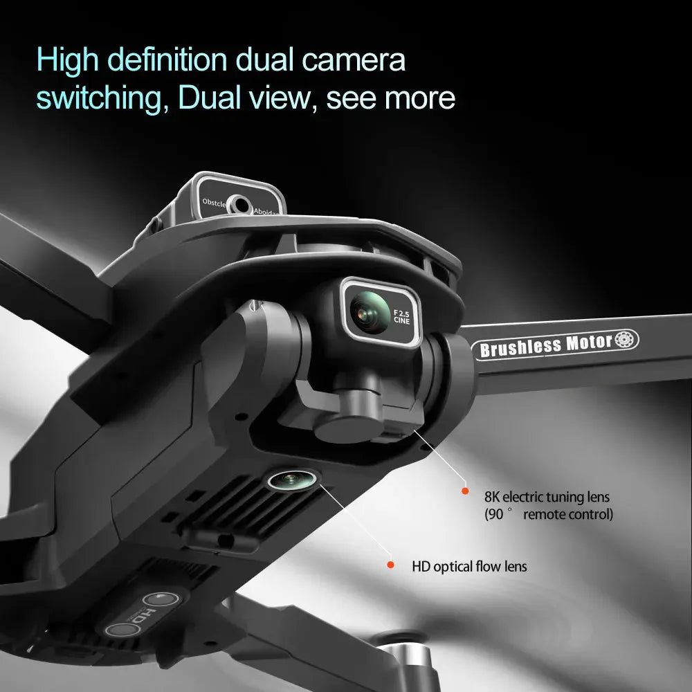 2025 V168 Pro MAX GPS Drone 8K Professional HD Camera 5G WIFI FPV 360° Obstacle Avoidance Brushless Large Screen RC Quadcopter - Winter Seller Hub