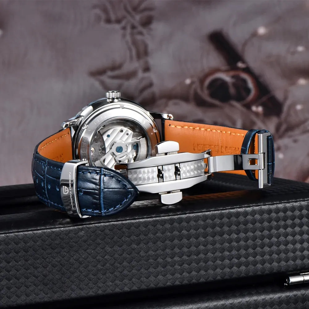 PAGANI DESIGN PD-1796 Mechanical Watch – Leather, Luminous, Waterproof - Winter Seller Hub