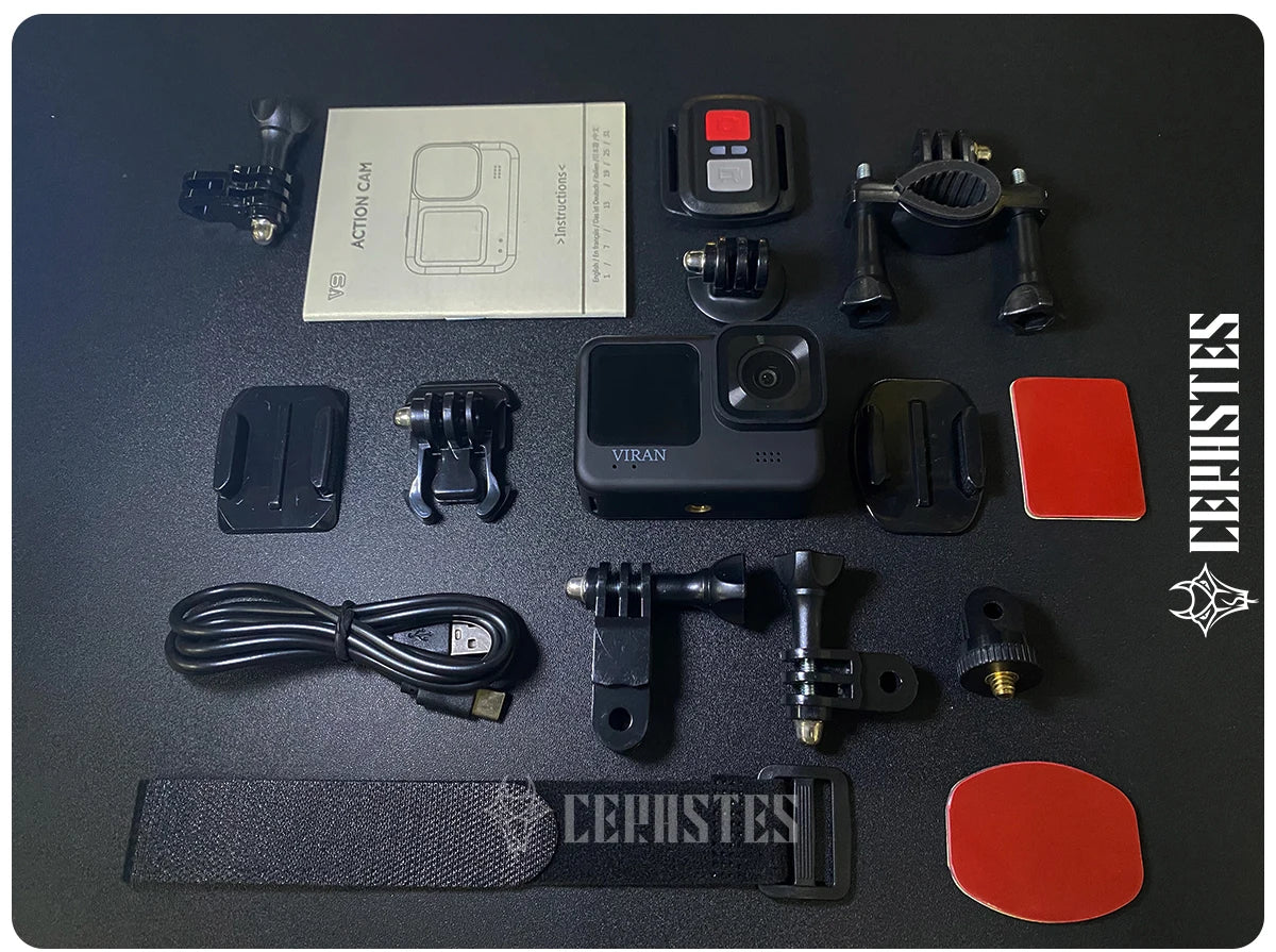 NEW CERASTES V9 4K WiFi Anti-shake Action Camera Go With Remote Control Screen Waterproof Sport Camera pro drive recorde - Winter Seller Hub