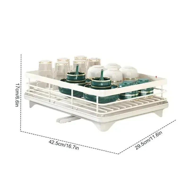 2-Tier Dish Drying Rack – Adjustable Bowl/Plate Organizer - Winter Seller Hub