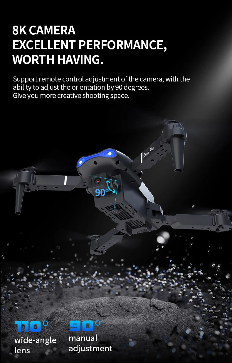 E99 Pro Drone with 8K HD Camera Remote Control Quadcopter Four Axis Aircraft Altitude Hold GPS Flying Toy for Aerial Photography - Winter Seller Hub