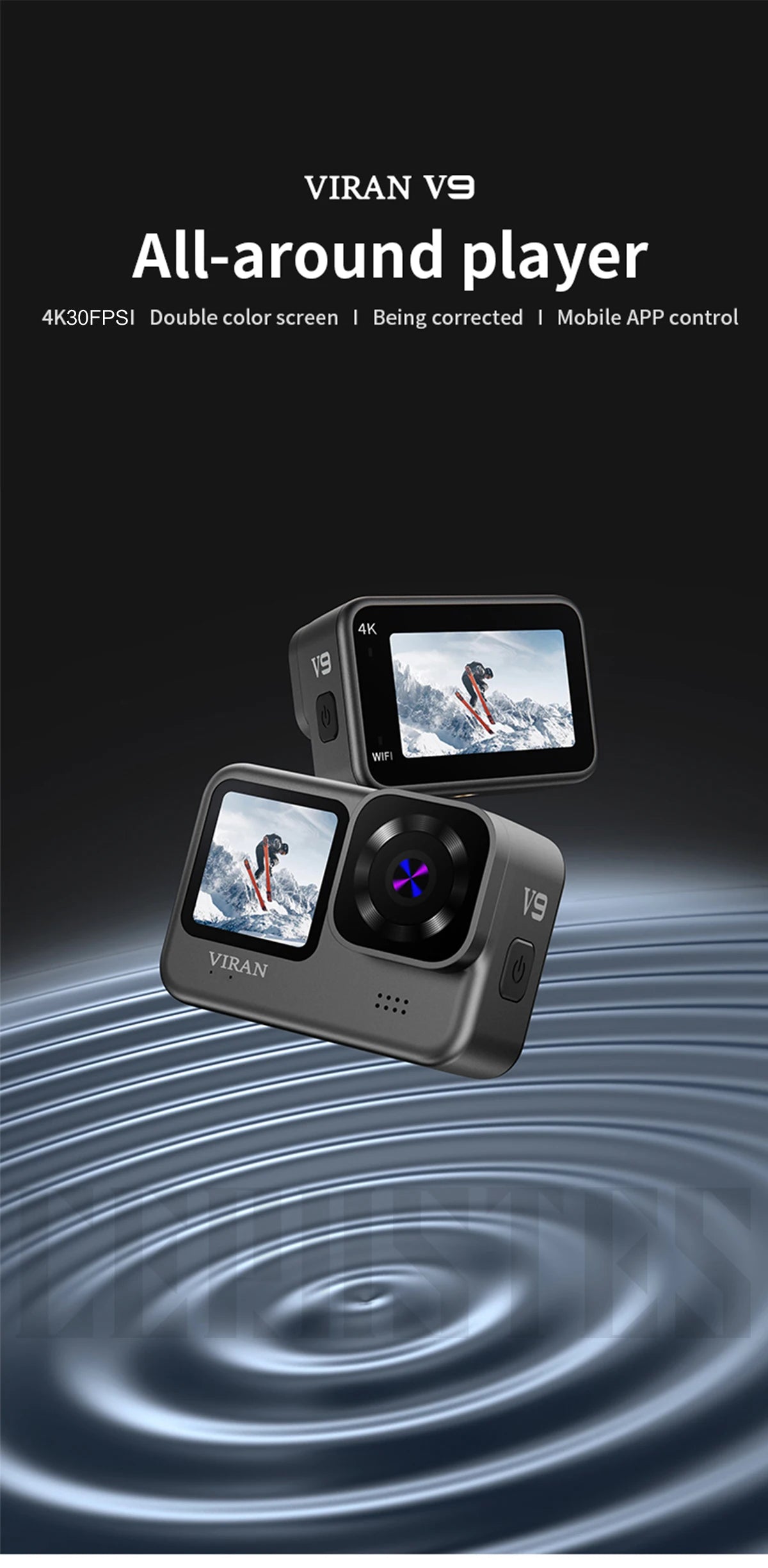 NEW CERASTES V9 4K WiFi Anti-shake Action Camera Go With Remote Control Screen Waterproof Sport Camera pro drive recorde - Winter Seller Hub