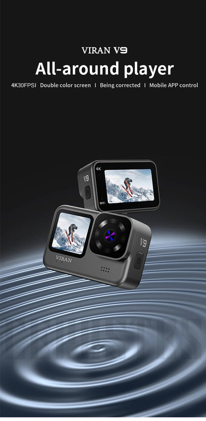 NEW CERASTES V9 4K WiFi Anti-shake Action Camera Go With Remote Control Screen Waterproof Sport Camera pro drive recorde - Winter Seller Hub