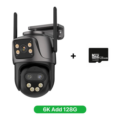6K 9MP HD IP Camera Outdoor Three-Lens External WiFi Camera 4K/2K Dual Screen Security PTZ Cam Auto Tracking Surveillance iCSee - Winter Seller Hub
