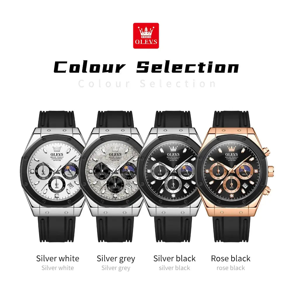 OLEVS 9911 Quartz Watch – Silicone Band, Luminous, 3 Bar - Winter Seller Hub