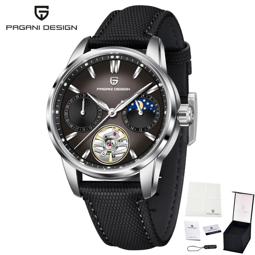 PAGANI DESIGN PD-YS021 Quartz Watch – Leather, Luminous, 10Bar Water-Resistant - Winter Seller Hub