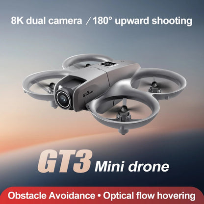 NEW GT3 Mini Foldable Drone With Lights 8k Aerial Photography Optical Flow Positioning 360° Obstacle Avoidance Helicopter Drone - Winter Seller Hub