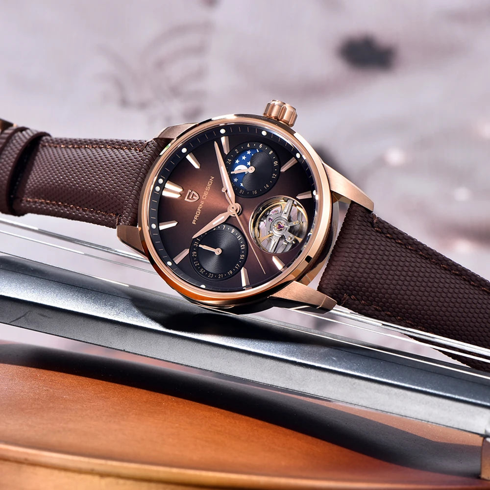 PAGANI DESIGN PD-YS021 Quartz Watch – Leather, Luminous, 10Bar Water-Resistant - Winter Seller Hub