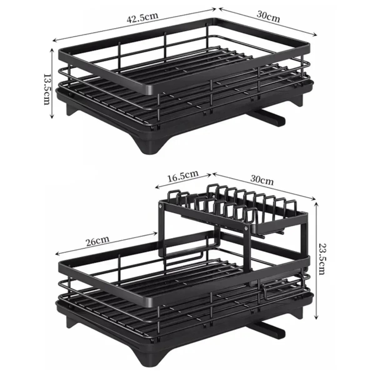 2-Tier Dish Drying Rack – Adjustable Bowl/Plate Organizer - Winter Seller Hub