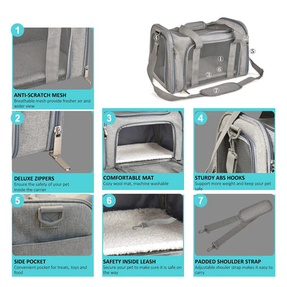 Airline-Approved Soft-Sided Pet Carrier Backpack for Small Dogs & Cats - Winter Seller Hub