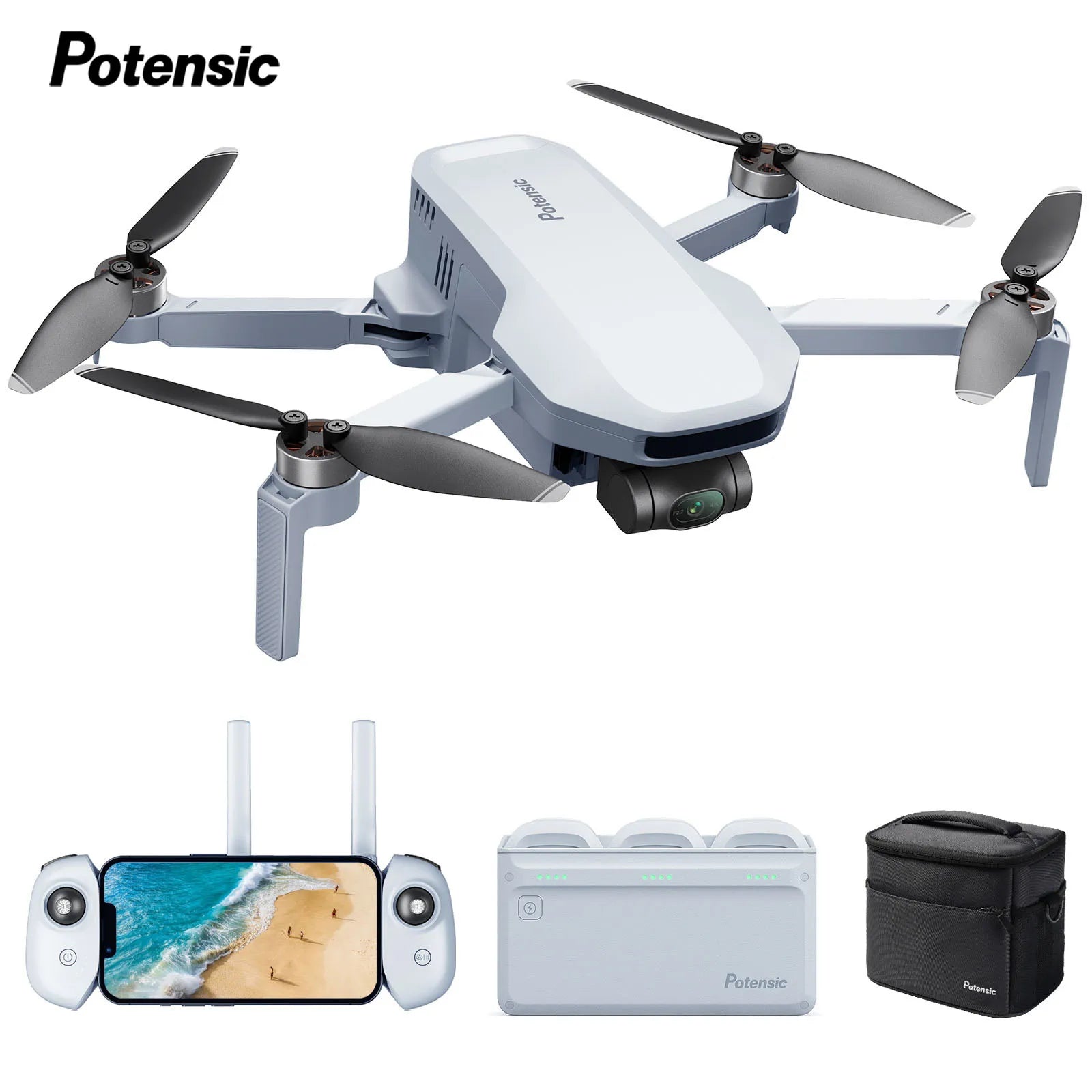 Potensic C0 Mini Drone 3 Axis Gimbal 6KM GPS 4K Professional Camera Drones Brushless RC Toy Quadcopter for Travel Gifts ATOM - Winter Seller Hub