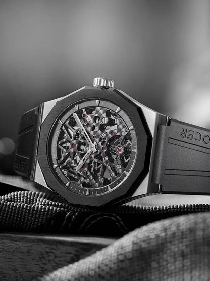AGELOCER 6001A1-R Automatic Skeleton Watch – Sapphire, 5 Bar - Winter Seller Hub