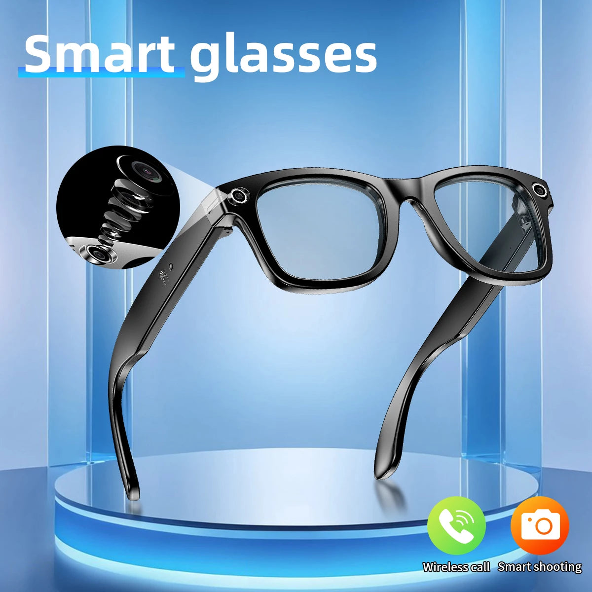 AI Smart Glasses with Camera | Bluetooth Music, Video & ChatGPT Voice Control