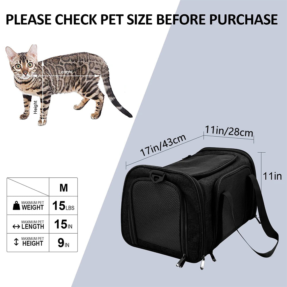 Airline-Approved Soft-Sided Pet Carrier Backpack for Small Dogs & Cats - Winter Seller Hub