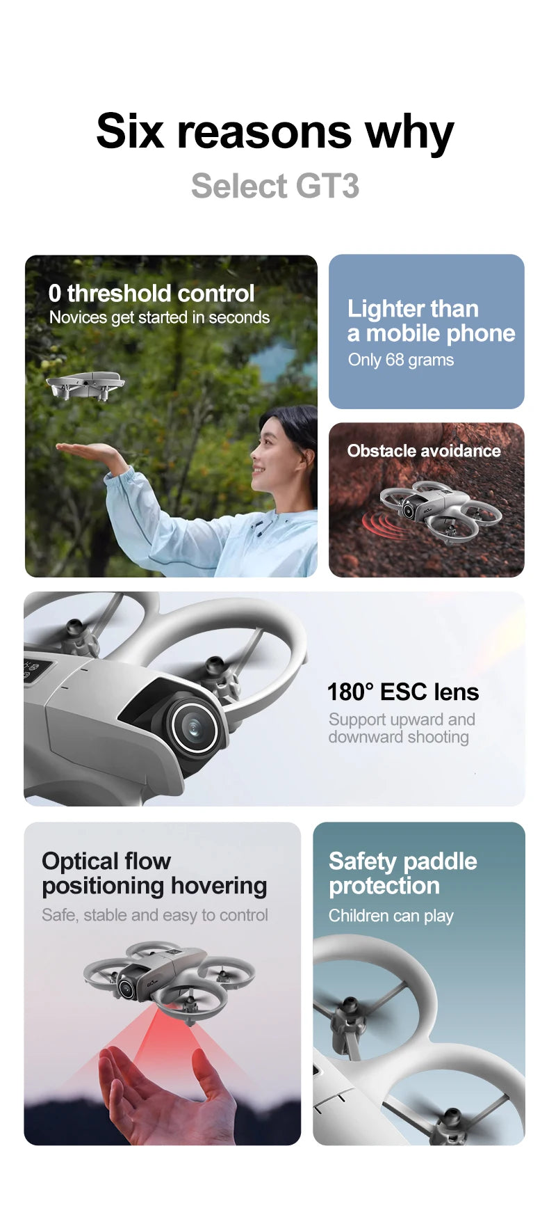 NEW GT3 Mini Foldable Drone With Lights 8k Aerial Photography Optical Flow Positioning 360° Obstacle Avoidance Helicopter Drone - Winter Seller Hub