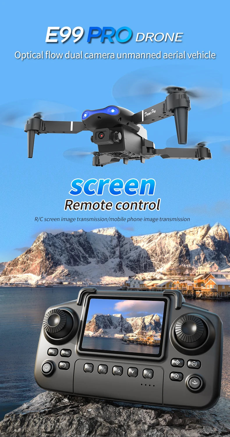 E99 Pro Drone with 8K HD Camera Remote Control Quadcopter Four Axis Aircraft Altitude Hold GPS Flying Toy for Aerial Photography - Winter Seller Hub