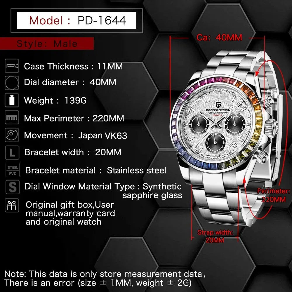 PAGANI DESIGN PD-1644 Quartz Watch – Stainless Steel, Luxury, Water-Resistant - Winter Seller Hub