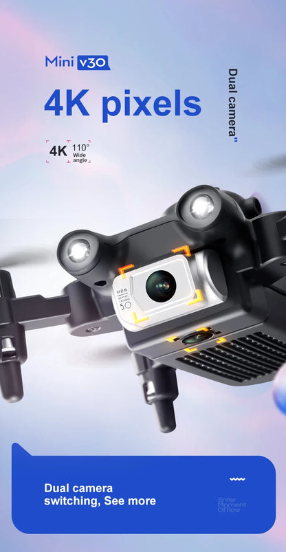 4DRC New V30 Mini Drone with Camera HD 4K 1080P FPV RC Drones Profesional Five-sided Obstacle Avoidance Helicopter Dron Toy Gift - Winter Seller Hub