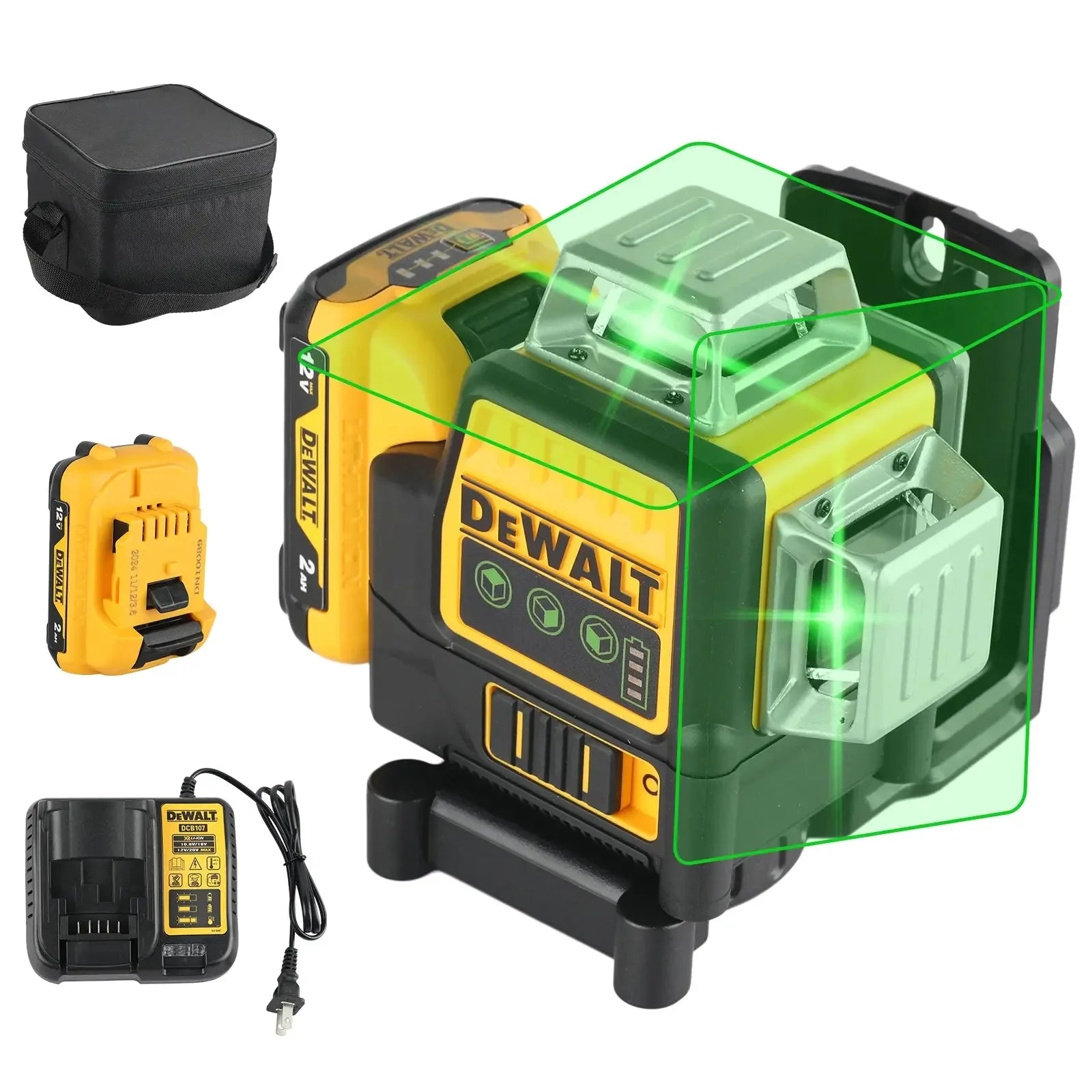 DEWALT DW089LG 12V MAX — 3×360° Self-Leveling Green Line Laser (IP65) - Winter Seller Hub