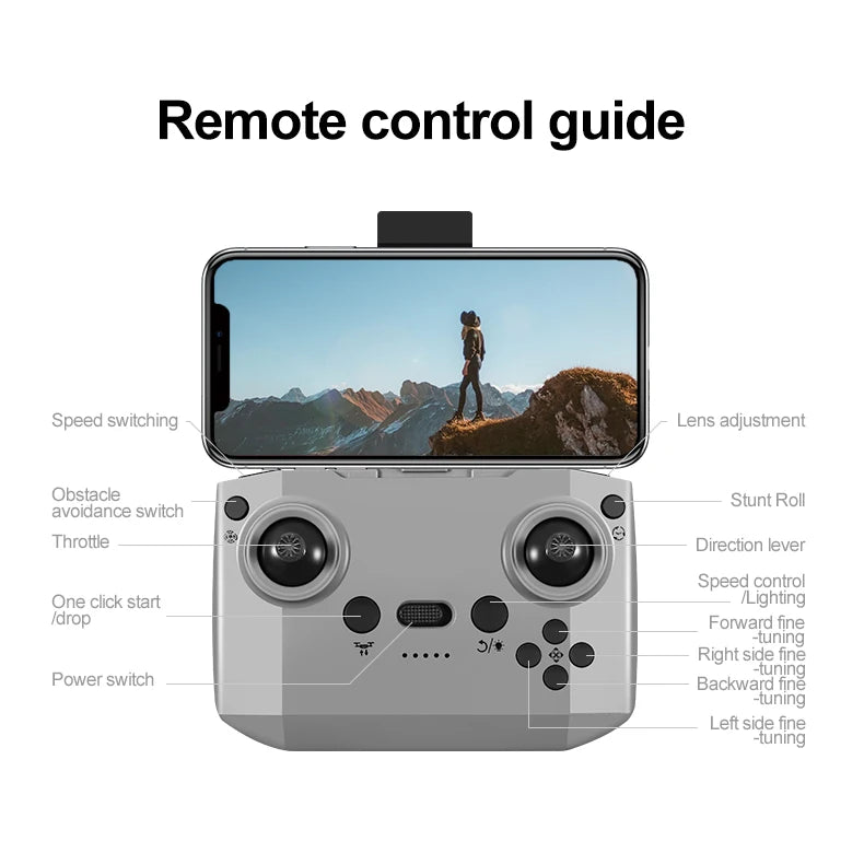NEW GT3 Mini Foldable Drone With Lights 8k Aerial Photography Optical Flow Positioning 360° Obstacle Avoidance Helicopter Drone - Winter Seller Hub