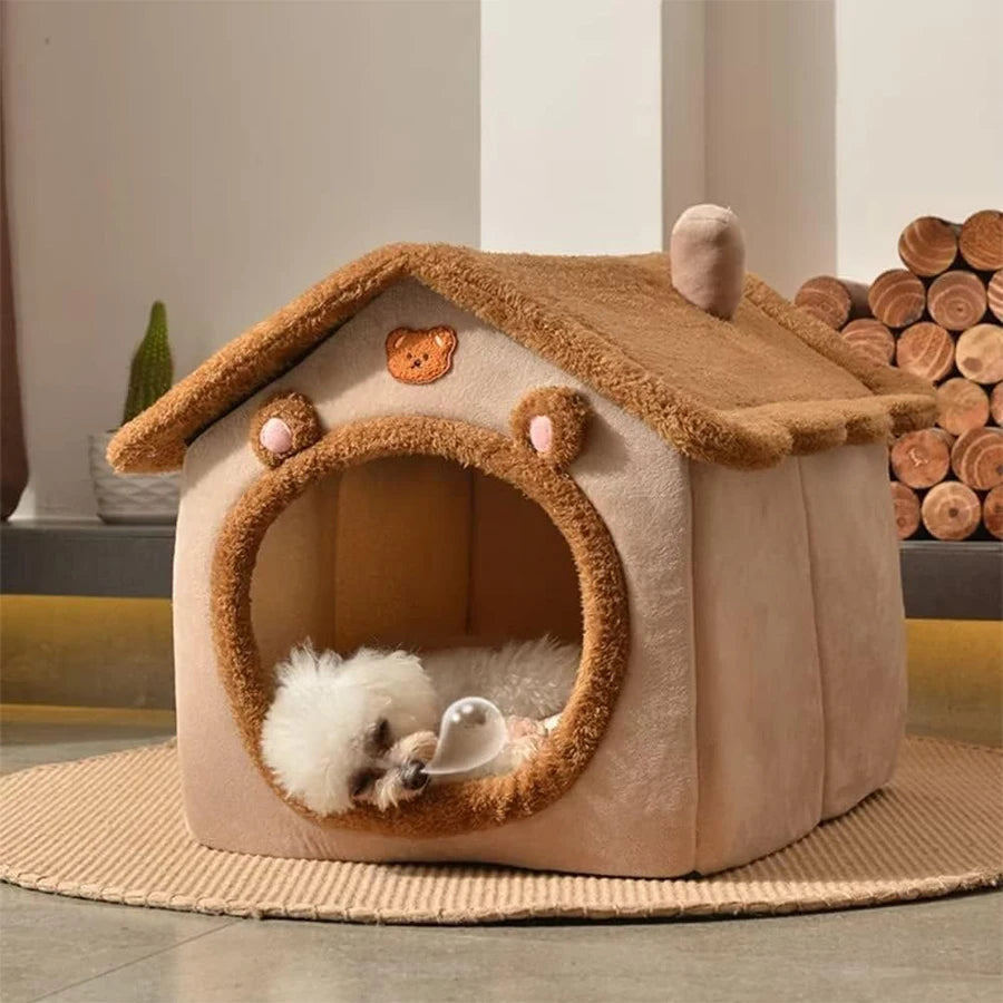 Foldable Pet House – Removable, Washable Bed for Cats & Puppies - Winter Seller Hub