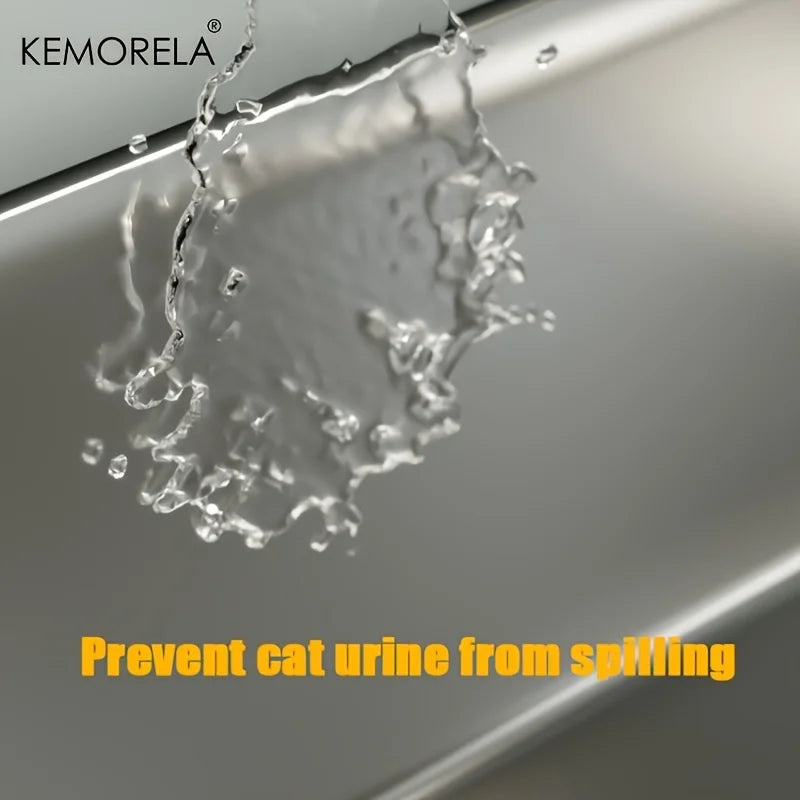 Stainless Steel Semi-Closed Cat Litter Box – Hygienic, Odor-Resistant (YS-9948) - Winter Seller Hub