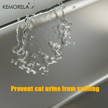 Stainless Steel Semi-Closed Cat Litter Box – Hygienic, Odor-Resistant (YS-9948) - Winter Seller Hub