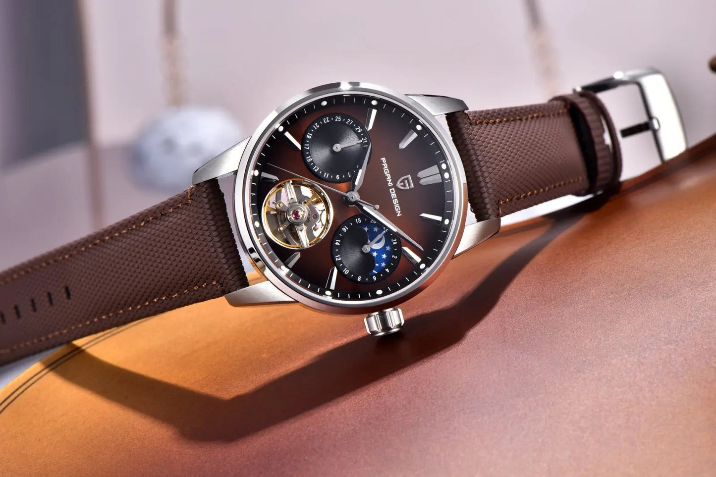 PAGANI DESIGN PD-YS021 Quartz Watch – Leather, Luminous, 10Bar Water-Resistant - Winter Seller Hub