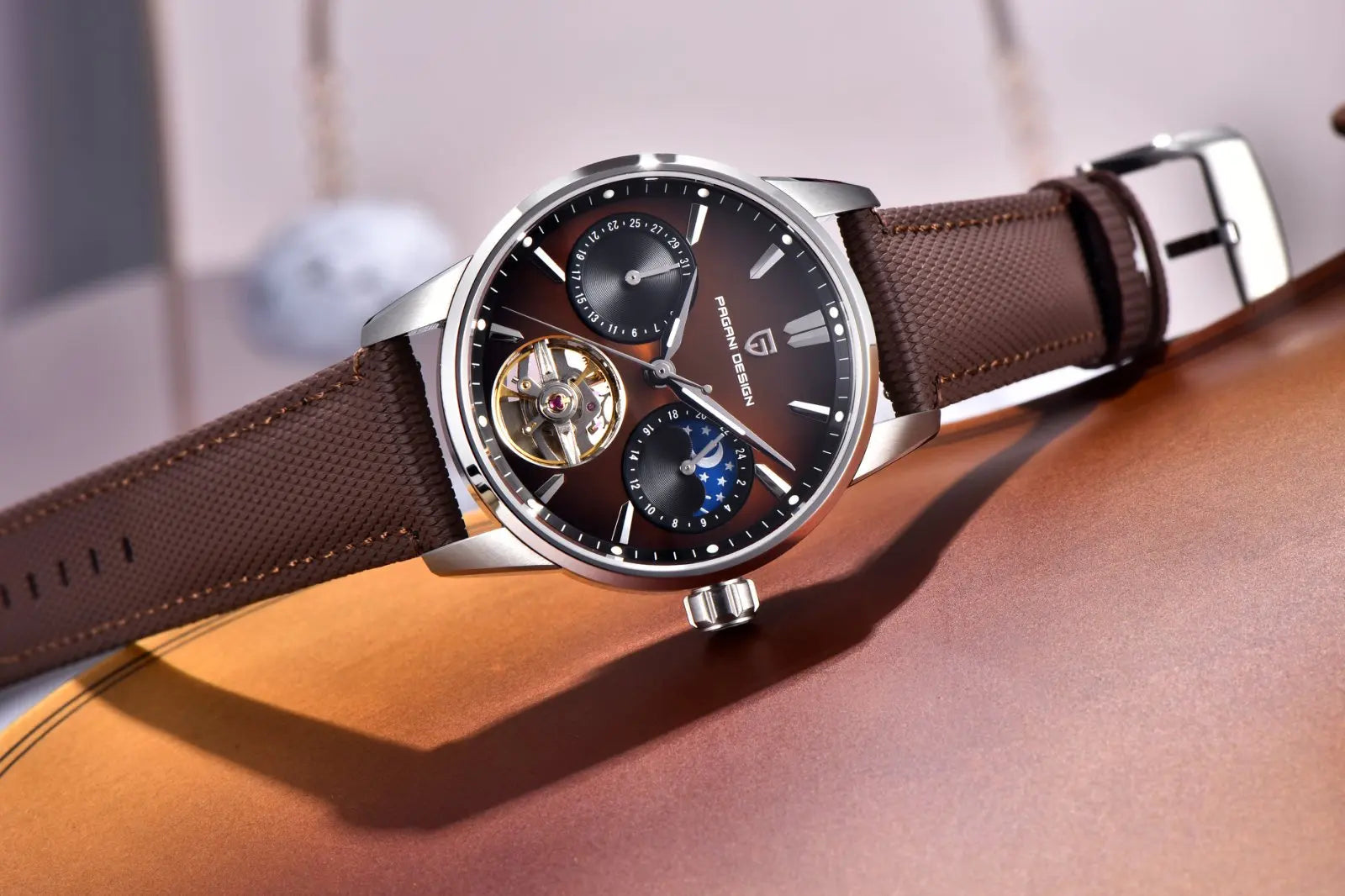 PAGANI DESIGN PD-YS021 Quartz Watch – Leather, Luminous, 10Bar Water-Resistant - Winter Seller Hub