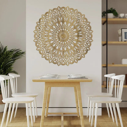 Elegant Metal Mandala Wall Art – Flower Design Decor Panel - Winter Seller Hub