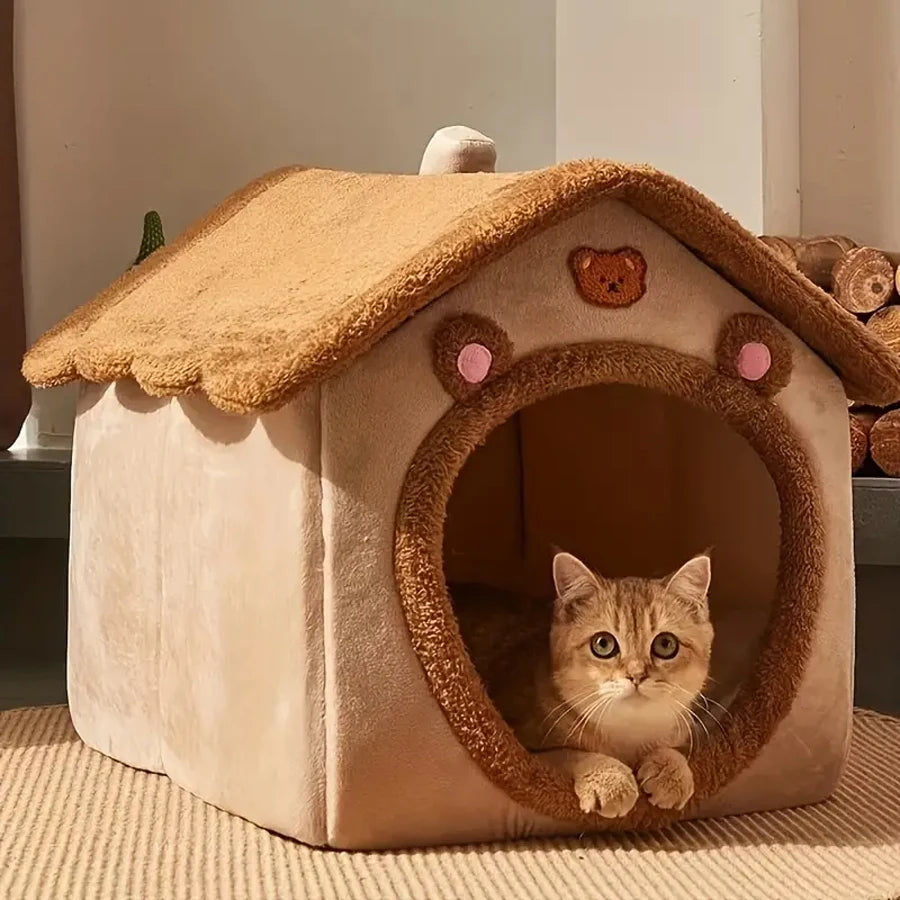 Foldable Pet House – Removable, Washable Bed for Cats & Puppies - Winter Seller Hub