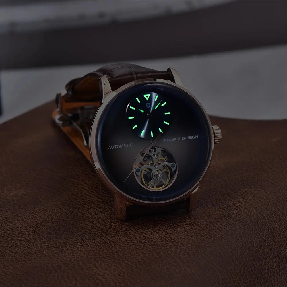 PAGANI DESIGN PD-1796 Mechanical Watch – Leather, Luminous, Waterproof - Winter Seller Hub