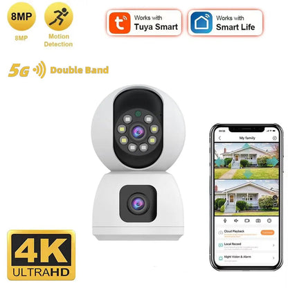 Tuya 5G 8MP 10MP WiFi Camera Smart Home Wireless IP Surveillance Camera AI Detect Automatic Tracking Security Baby Monitor Tuya - Winter Seller Hub
