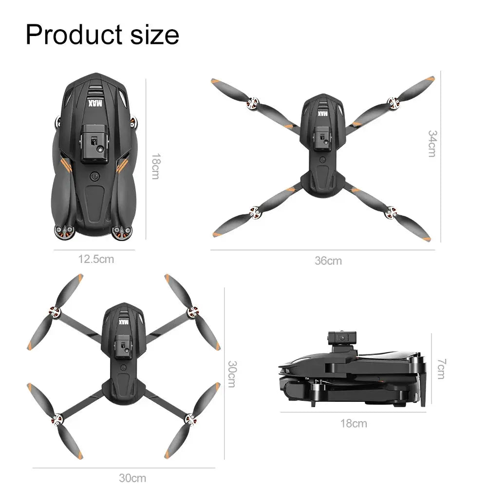 2025 V168 Pro MAX GPS Drone 8K Professional HD Camera 5G WIFI FPV 360° Obstacle Avoidance Brushless Large Screen RC Quadcopter - Winter Seller Hub