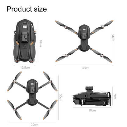2025 V168 Pro MAX GPS Drone 8K Professional HD Camera 5G WIFI FPV 360° Obstacle Avoidance Brushless Large Screen RC Quadcopter - Winter Seller Hub