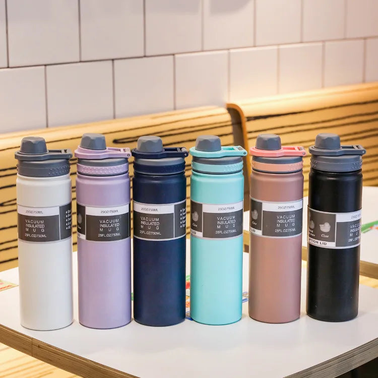 Thermal Cup Simple Portable Stainless Steel Water Cup Large Capacity Sports Water Bottle Outdoor Water Bottle Portable Space Pot Winter Seller Hub