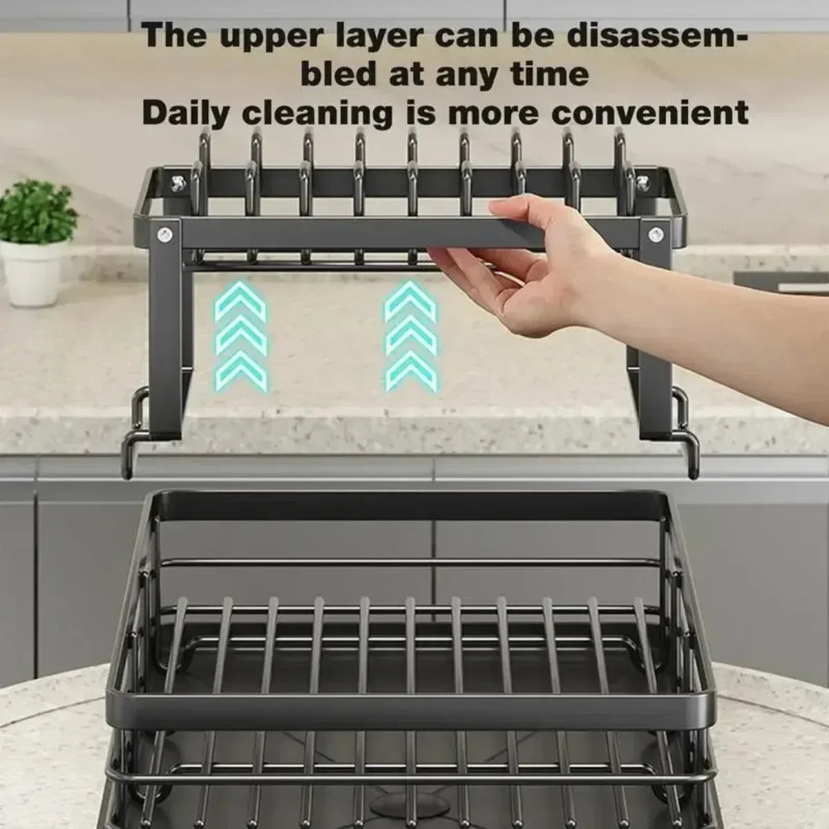 2-Tier Dish Drying Rack – Adjustable Bowl/Plate Organizer - Winter Seller Hub