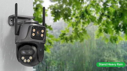 6K 9MP HD IP Camera Outdoor Three-Lens External WiFi Camera 4K/2K Dual Screen Security PTZ Cam Auto Tracking Surveillance iCSee - Winter Seller Hub