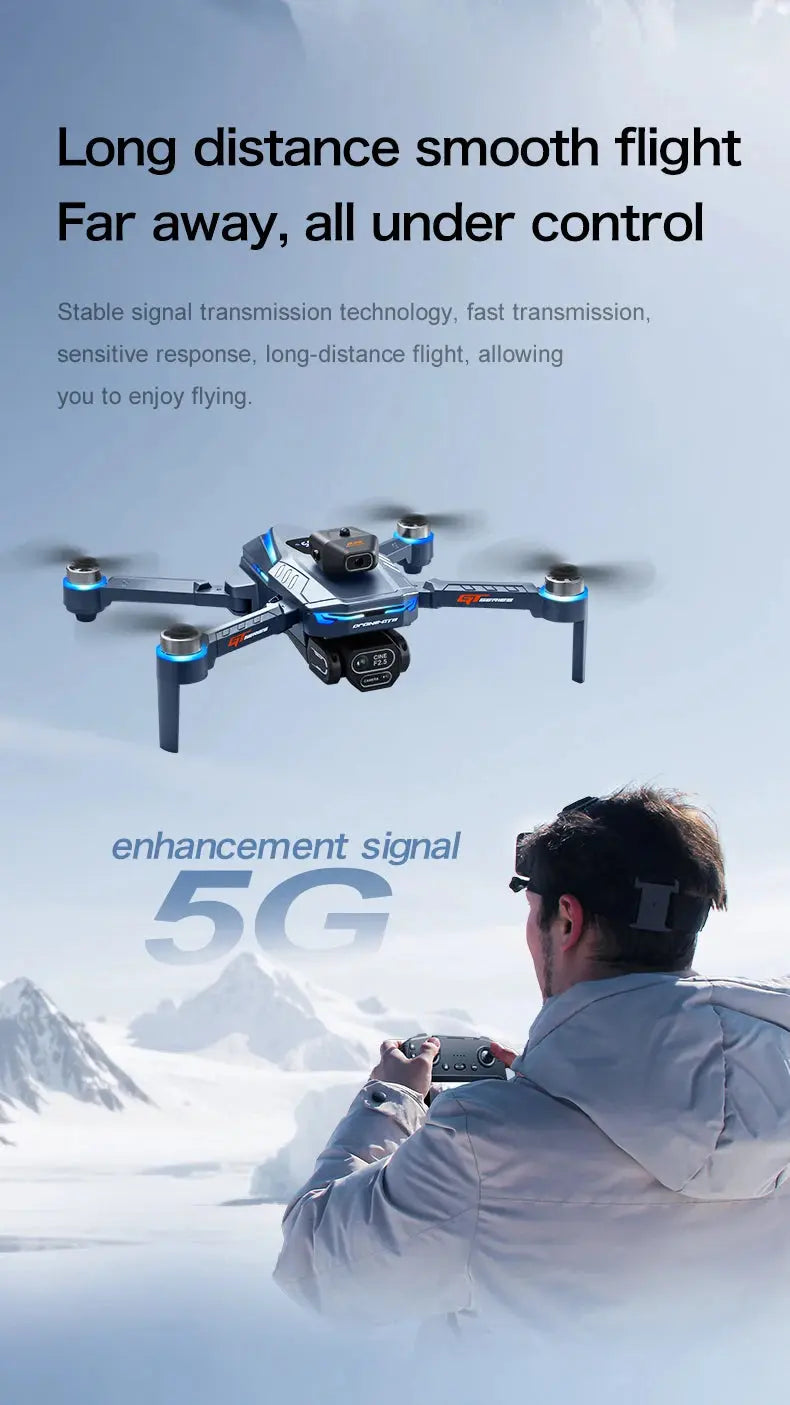 New GT8 Drone 8K Professional HD Dual Cameras Screen Remote 5G WIFI Brushless Motor Obstacle Avoidance Foldable Quadcopter Toys - Winter Seller Hub